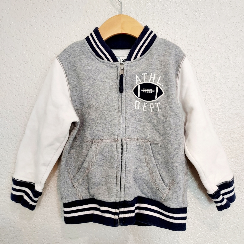 Gray Varsity Zip Sweater Size 3T